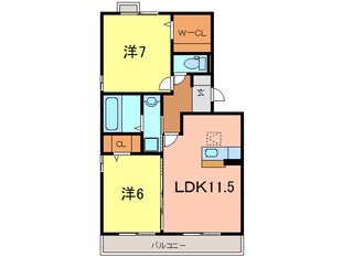 サンヒルズ　B棟の物件間取画像